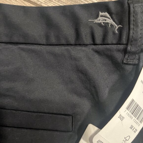 Tommy Bahama Pants Boracay Solid Flat Front Black BT115496 50x32 50 Waist NWT - Picture 3 of 9